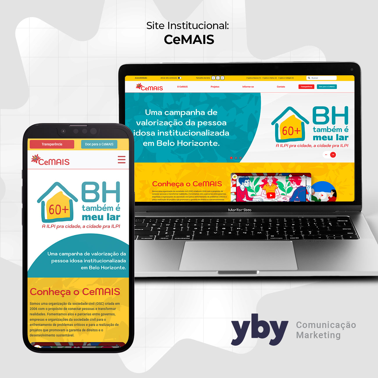 Site Cemais em notebook e celular