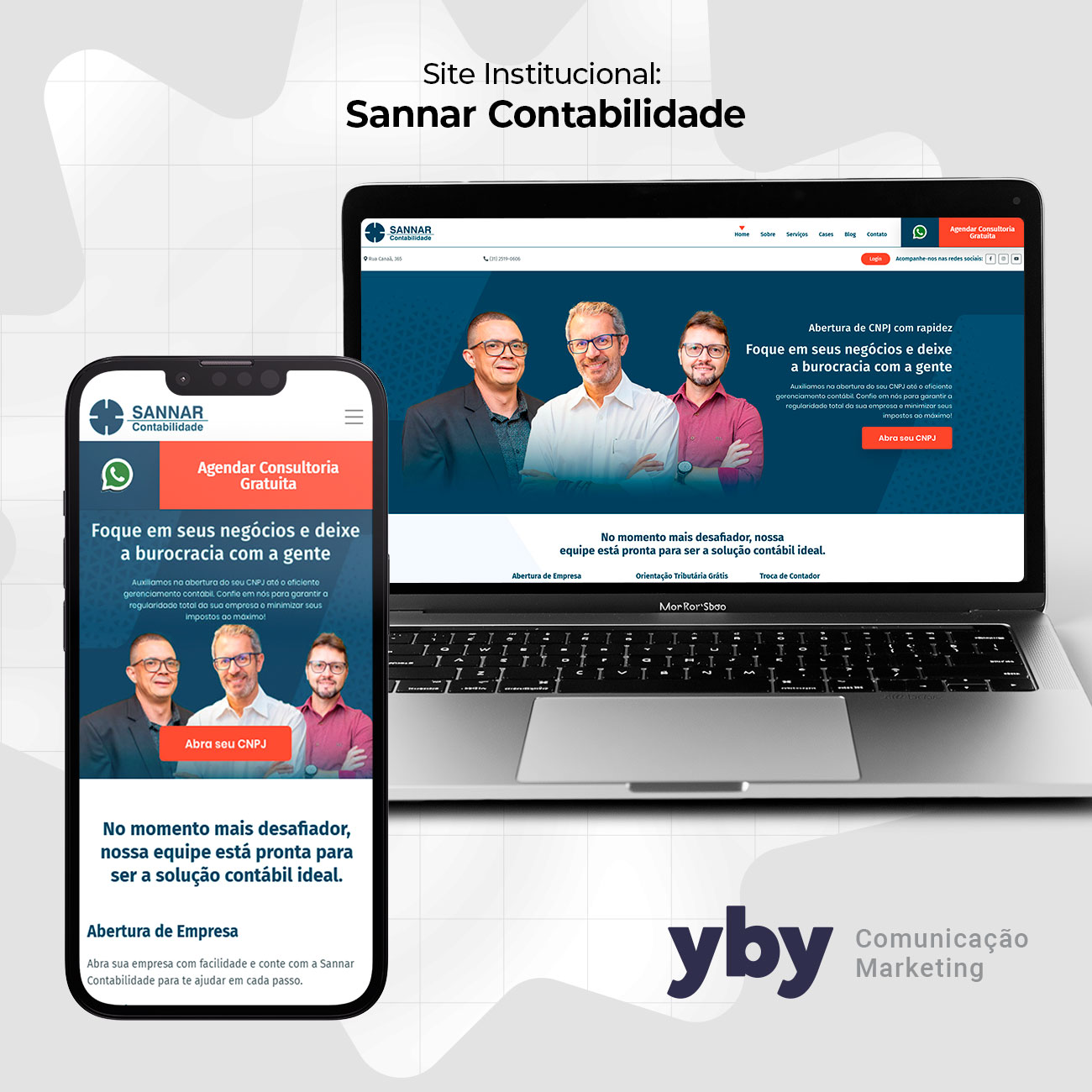 Site Sannar Contabilidade em notebook e celular