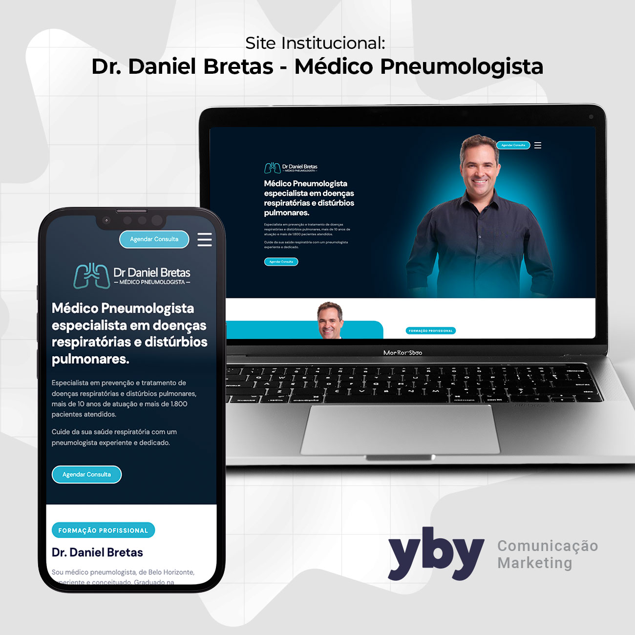 Site Dr daniel bretas em notebook e celular